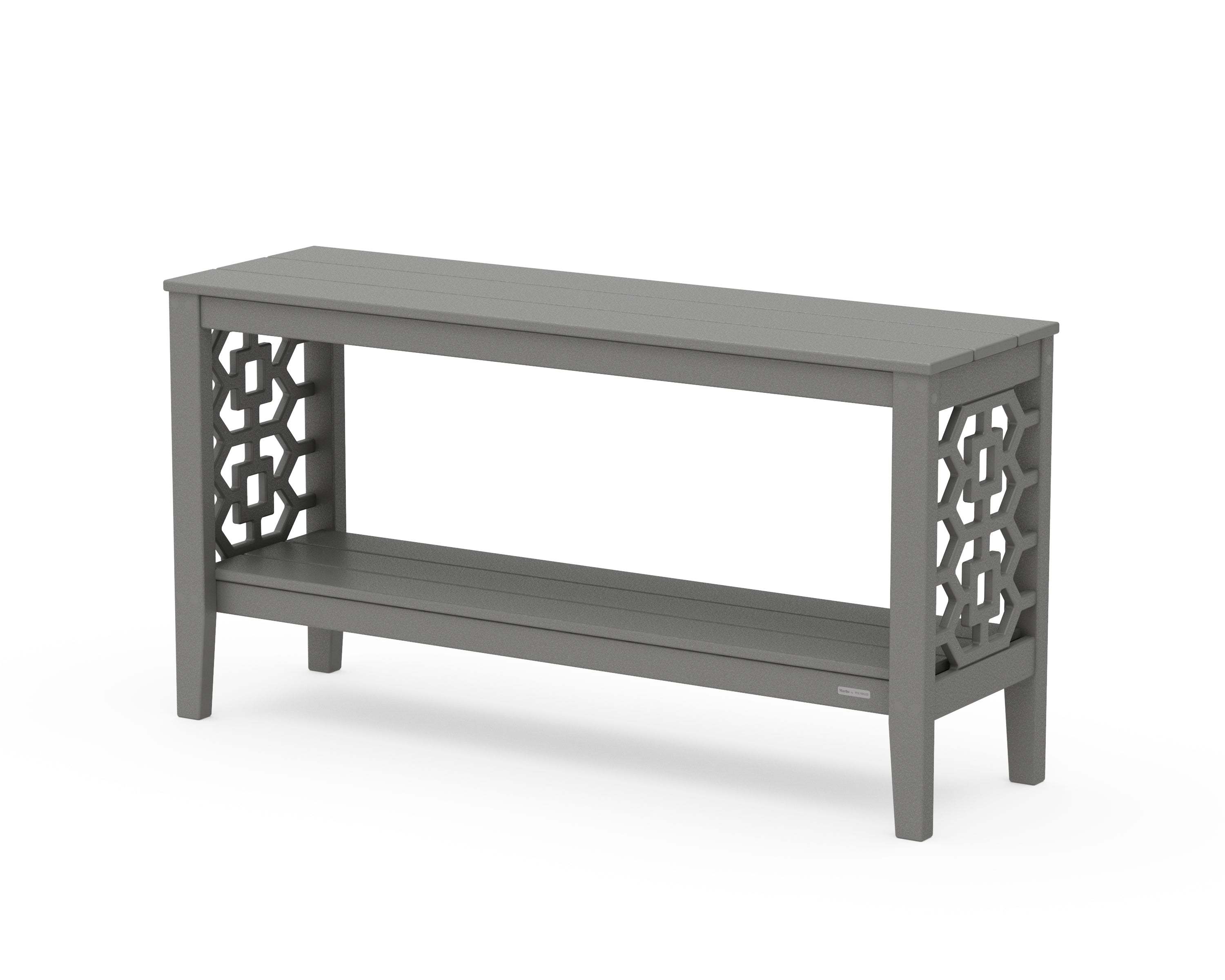 Martha Stewart by POLYWOOD® Chinoiserie 56” Console Table in Slate Grey
