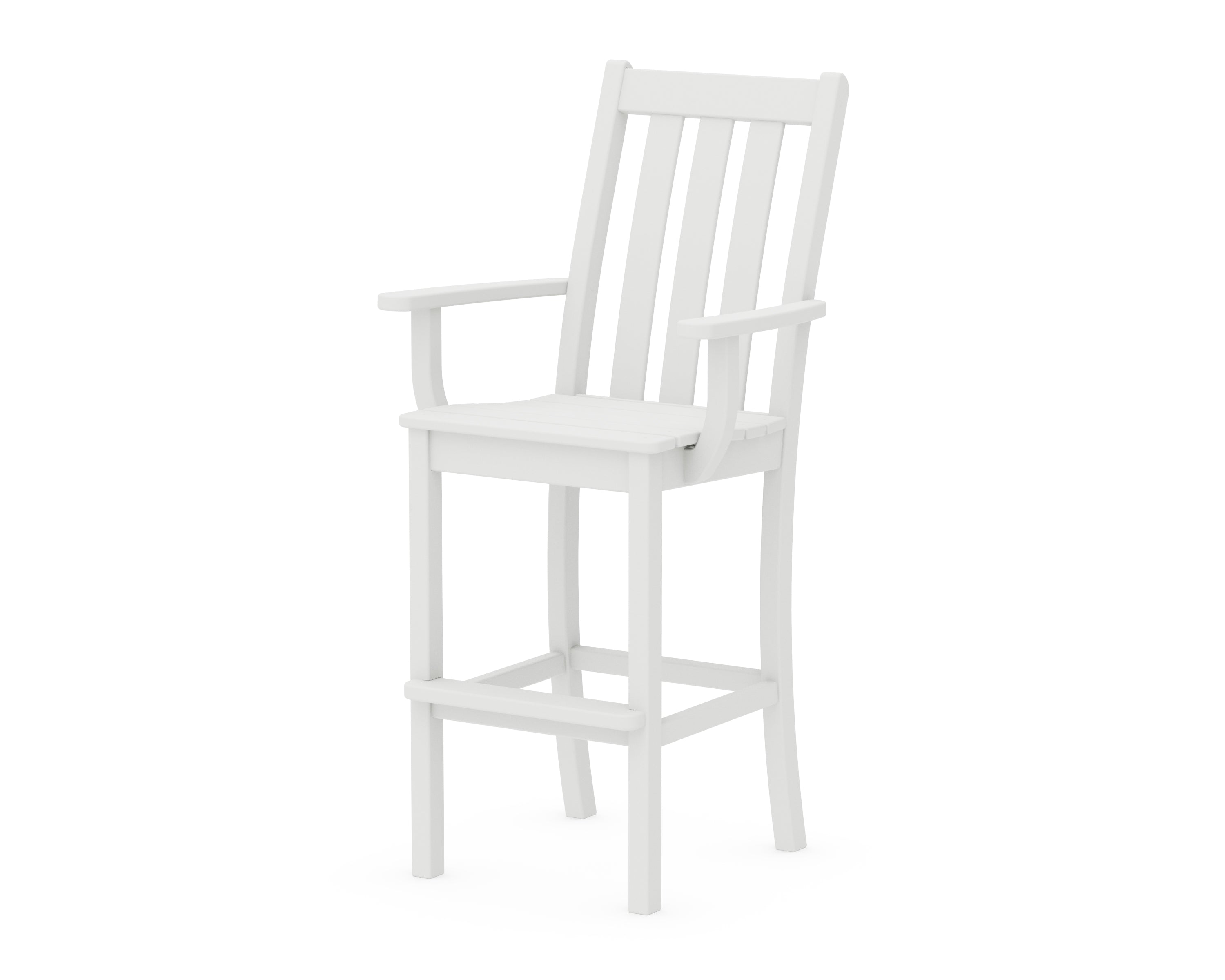 POLYWOOD® Vineyard Bar Arm Chair in White
