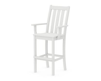 POLYWOOD® Vineyard Bar Arm Chair in White