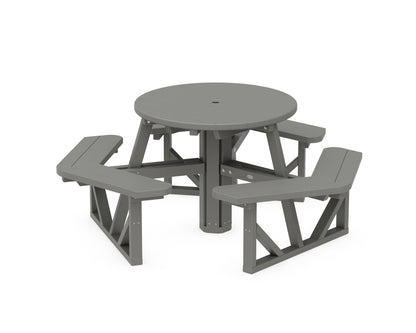 POLYWOOD® Park 36" Round Picnic Table in Slate Grey