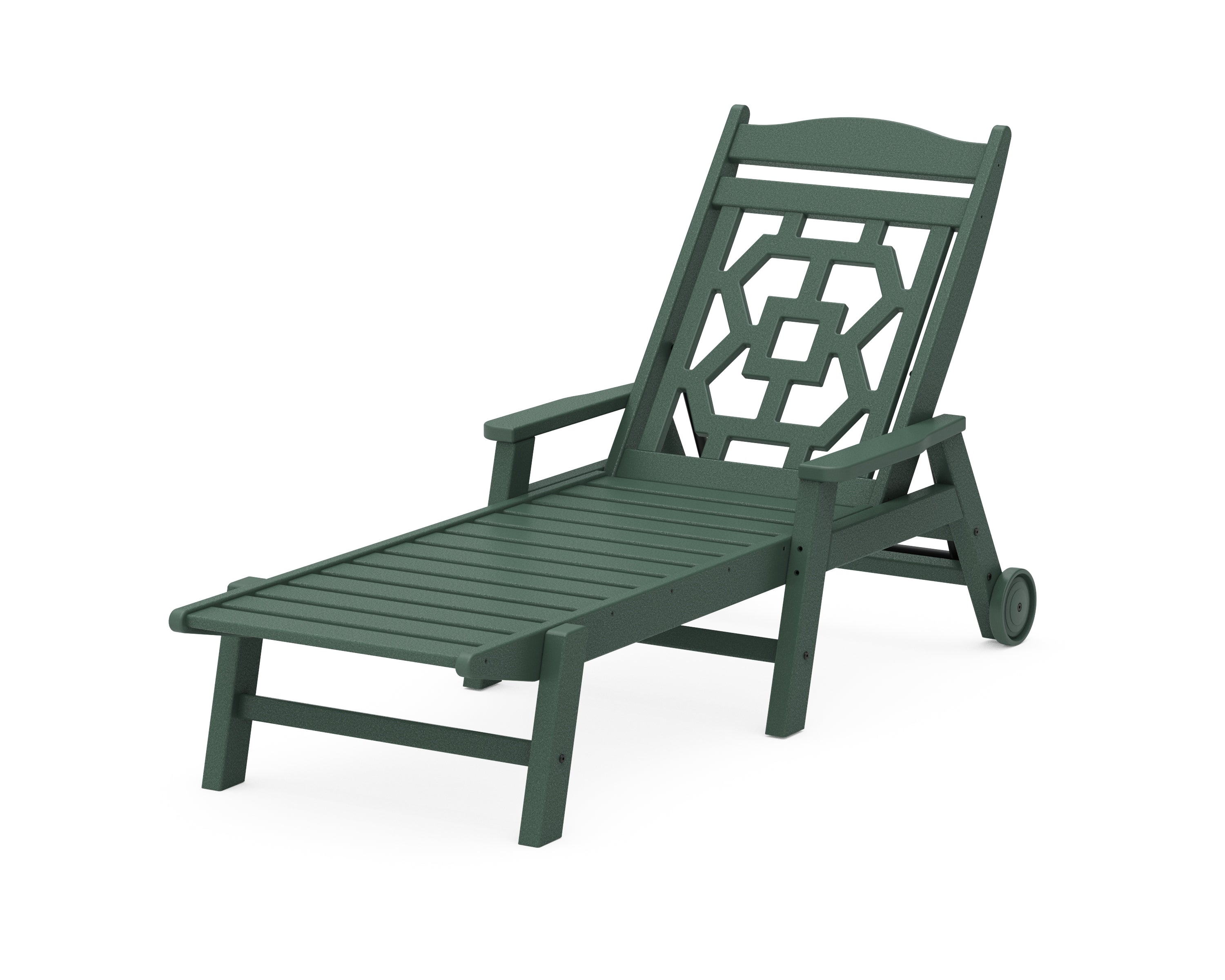 Martha Stewart by POLYWOOD® Chinoiserie Chaise Lounge in Green