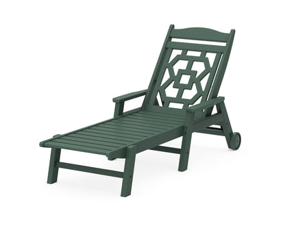 Martha Stewart by POLYWOOD® Chinoiserie Chaise Lounge in Green