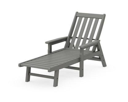 POLYWOOD® Vineyard Chaise with Arms in Slate Grey