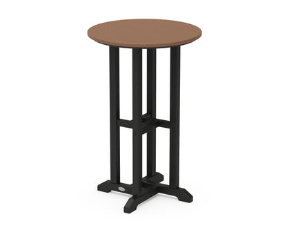 POLYWOOD® Contempo 24" Round Counter Table in Black / Teak