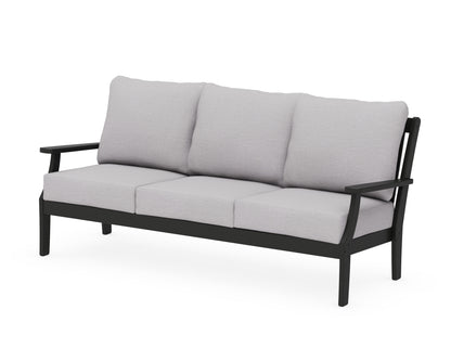 POLYWOOD® Braxton Deep Seating Sofa in Black / Granite