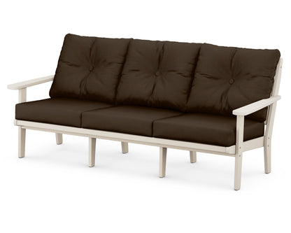POLYWOOD® Lakeside Deep Seating Sofa in Sand / Canvas Java
