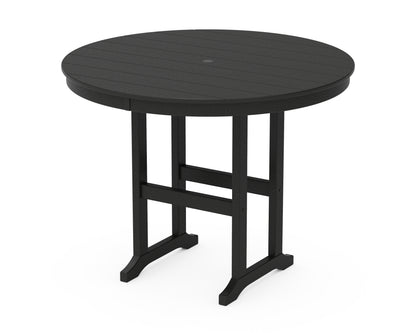 POLYWOOD® 48" Round Farmhouse Counter Table in Black