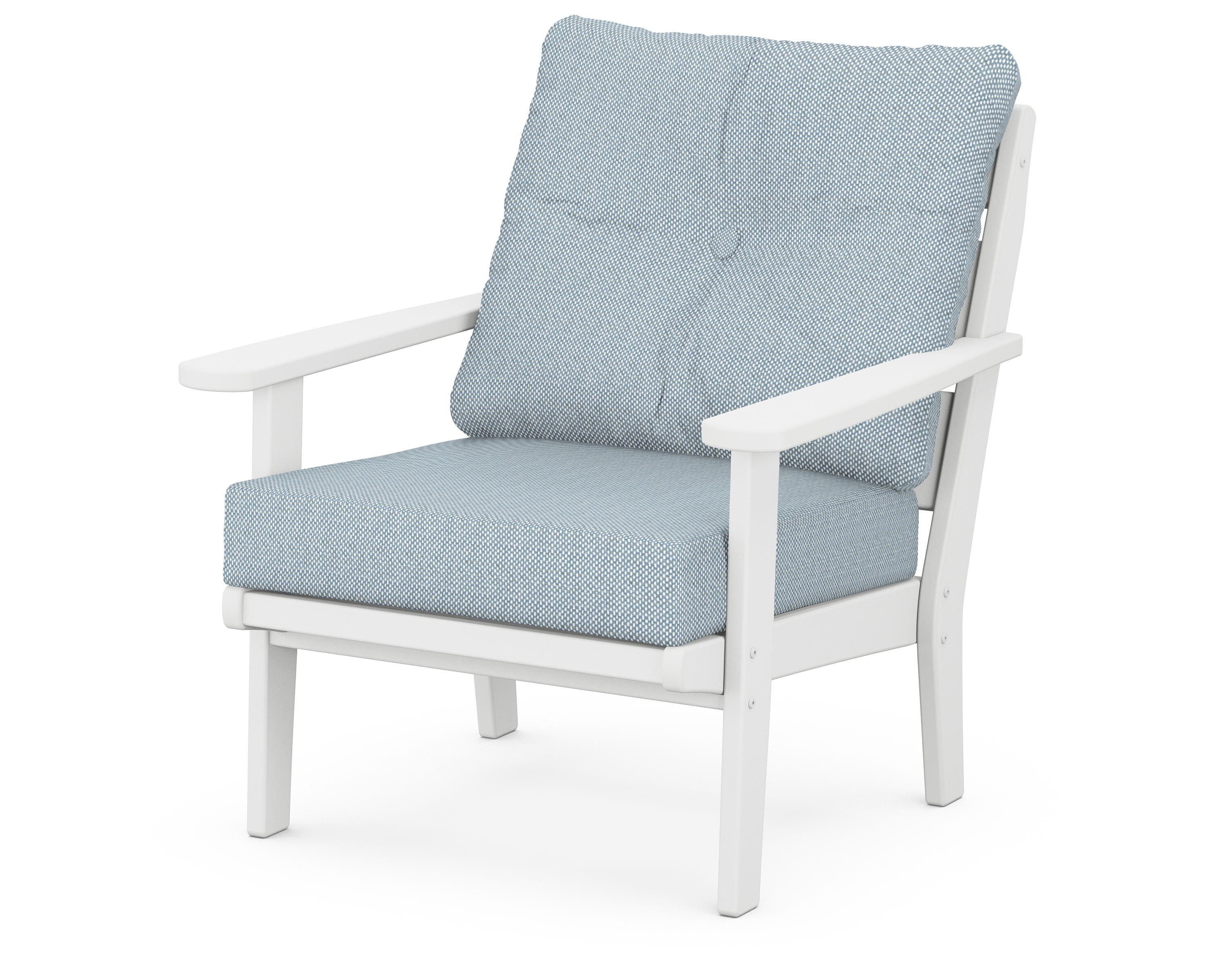 POLYWOOD® Lakeside Deep Seating Chair in White / Exhale Sky