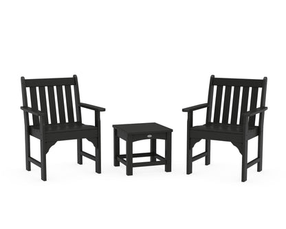POLYWOOD® Vineyard 3-Piece Garden Chair Set in Black