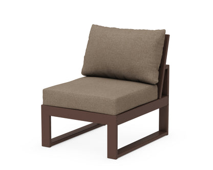 Unbranded Modular Armless Chair in Mahogany / Spiced Burlap
