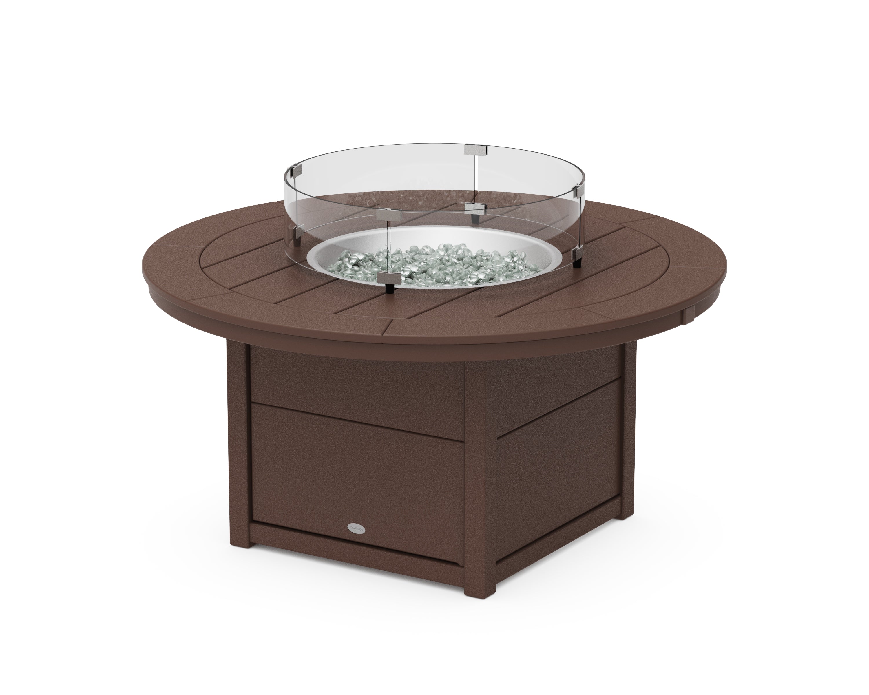 POLYWOOD® Round 48" Fire Pit Table in Mahogany
