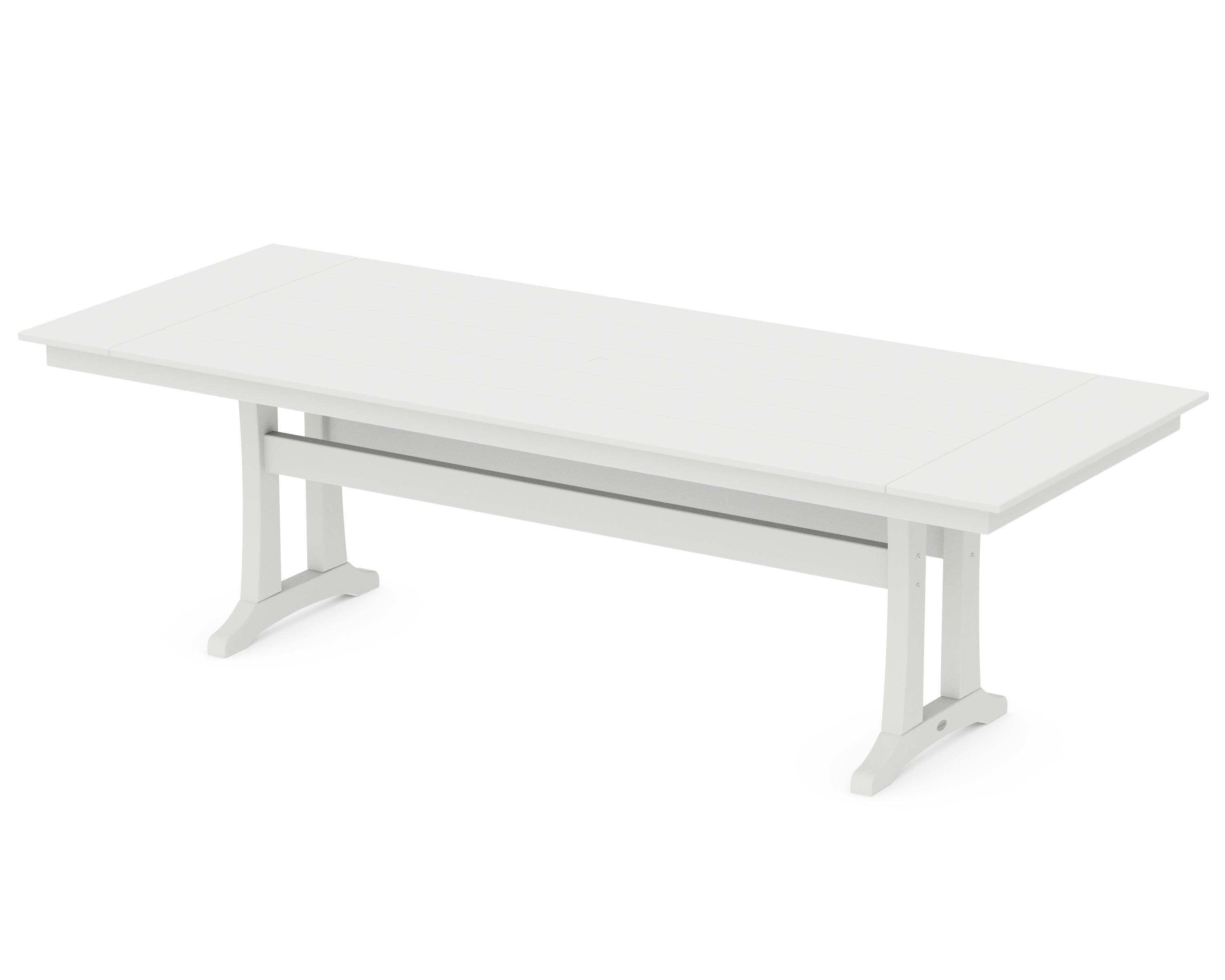 POLYWOOD® Farmhouse Trestle 38" x 96" Dining Table in White