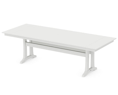POLYWOOD® Farmhouse Trestle 38" x 96" Dining Table in White