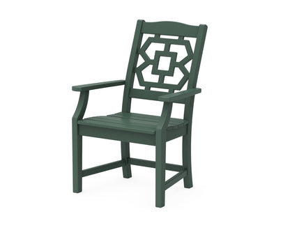 Martha Stewart by POLYWOOD® Chinoiserie Dining Arm Chair in Green