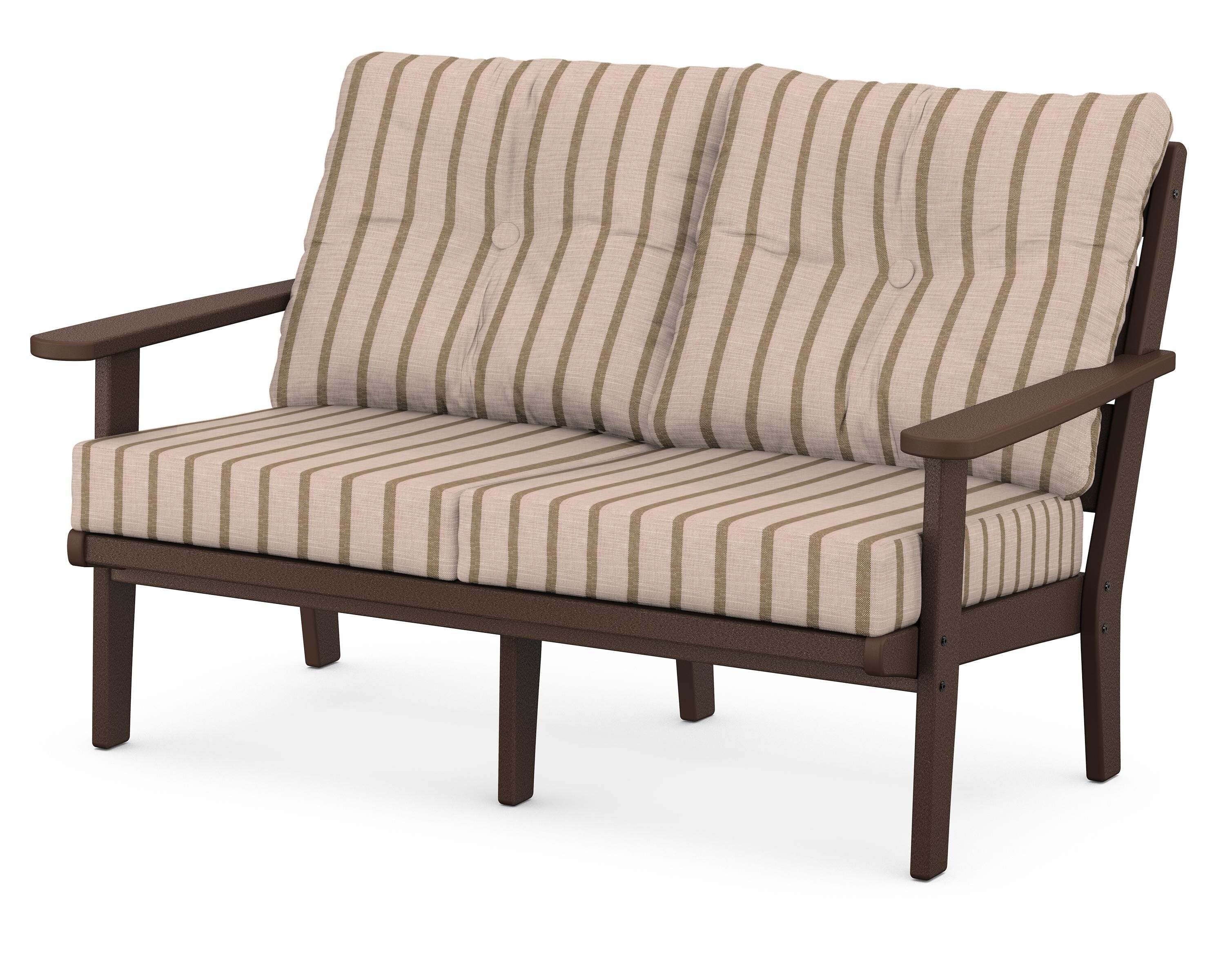 POLYWOOD® Lakeside Deep Seating Loveseat in Mahogany / Unwind Cameo