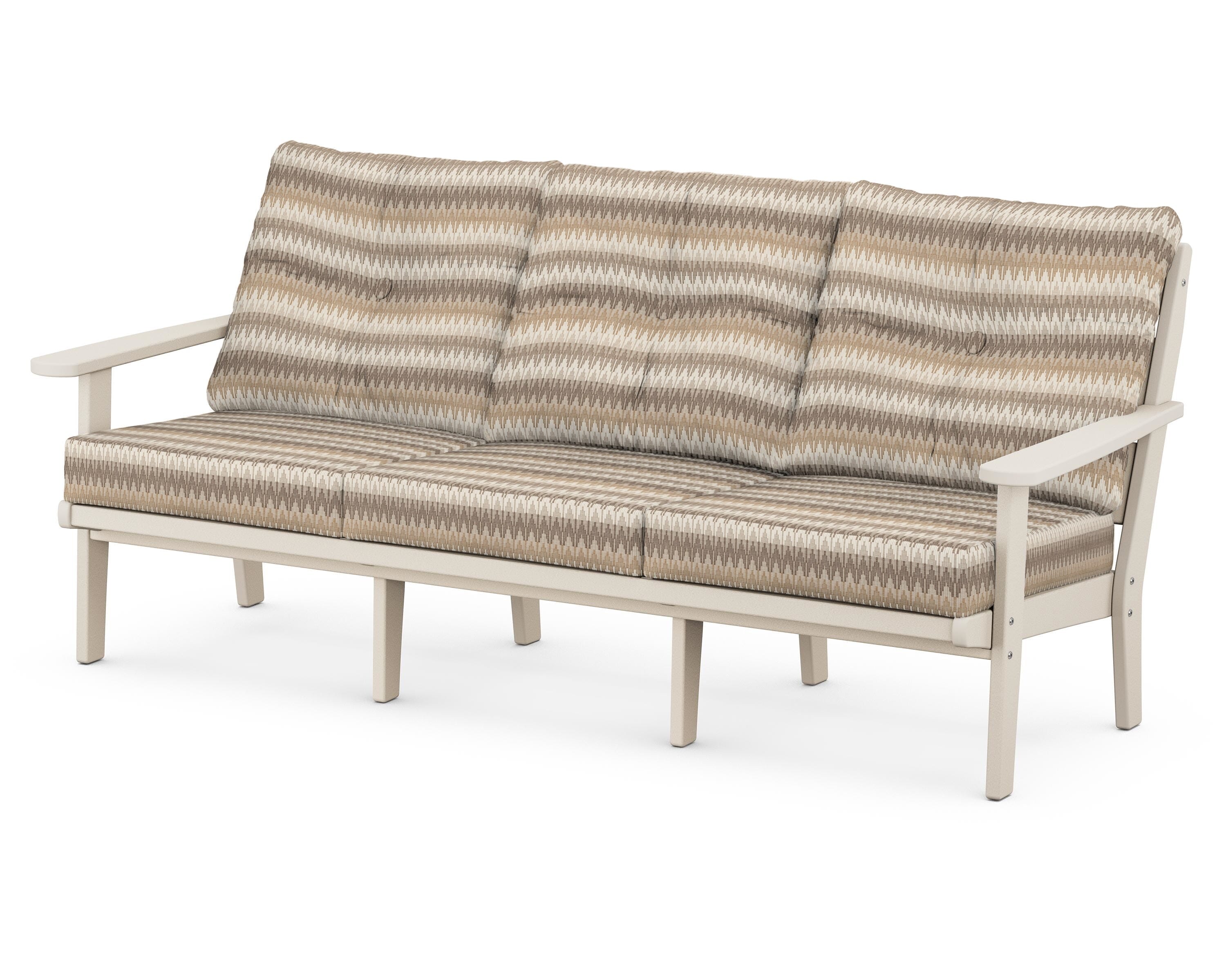 POLYWOOD® Lakeside Deep Seating Sofa in Sand / Valley Dune