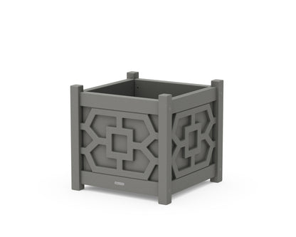 Martha Stewart by POLYWOOD® Chinoiserie Large Square Planter Box in Slate Grey