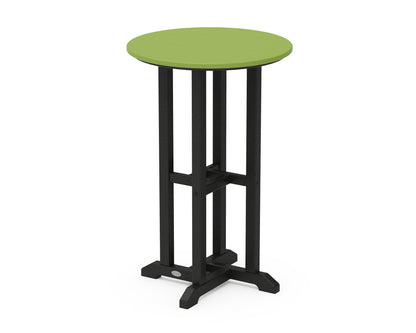POLYWOOD® Contempo 24" Round Counter Table in Black / Lime