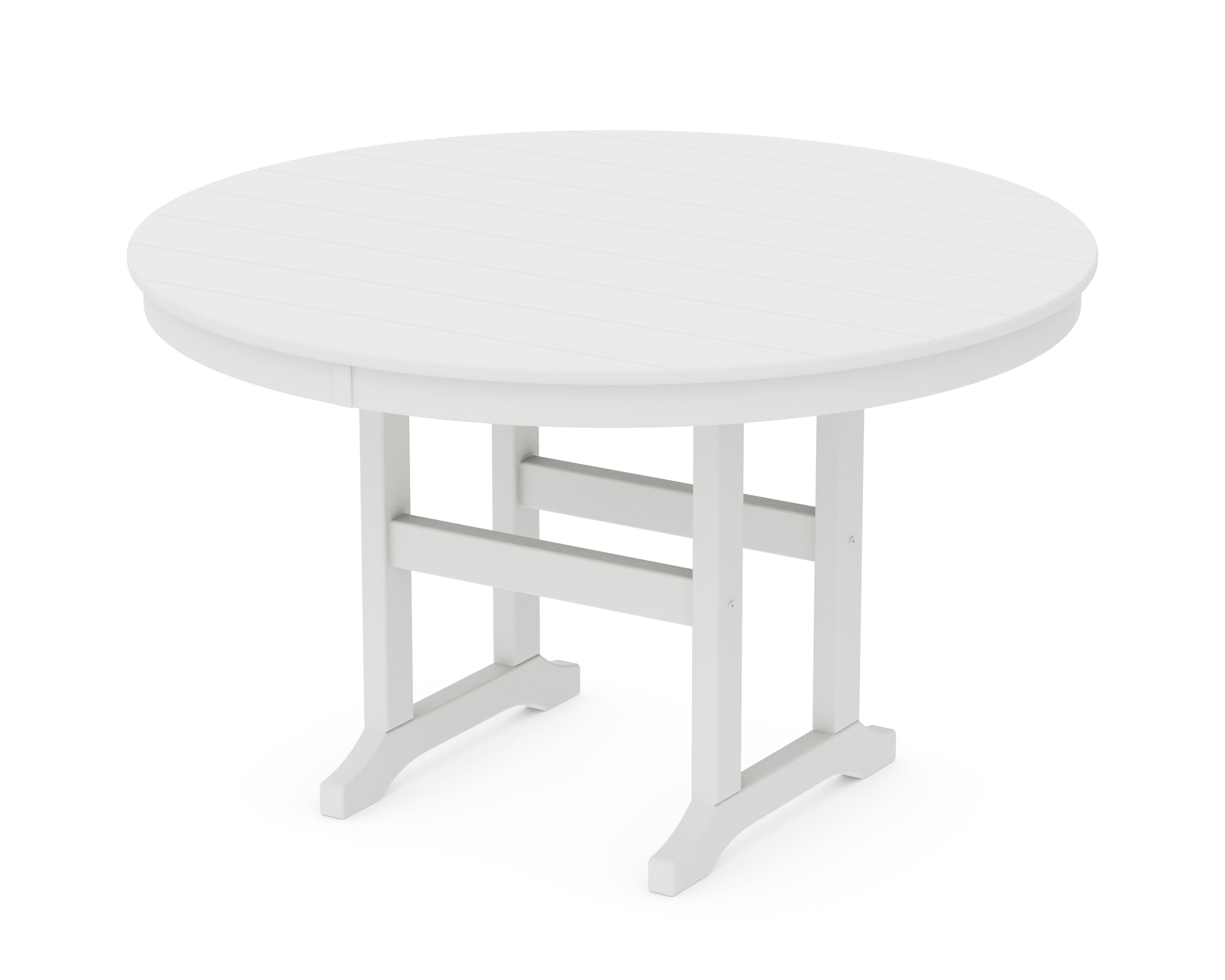 POLYWOOD® 48" Round Farmhouse Dining Table in White