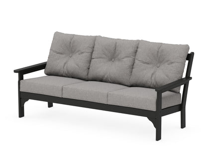 POLYWOOD® Vineyard Deep Seating Sofa in Black / Grey Mist