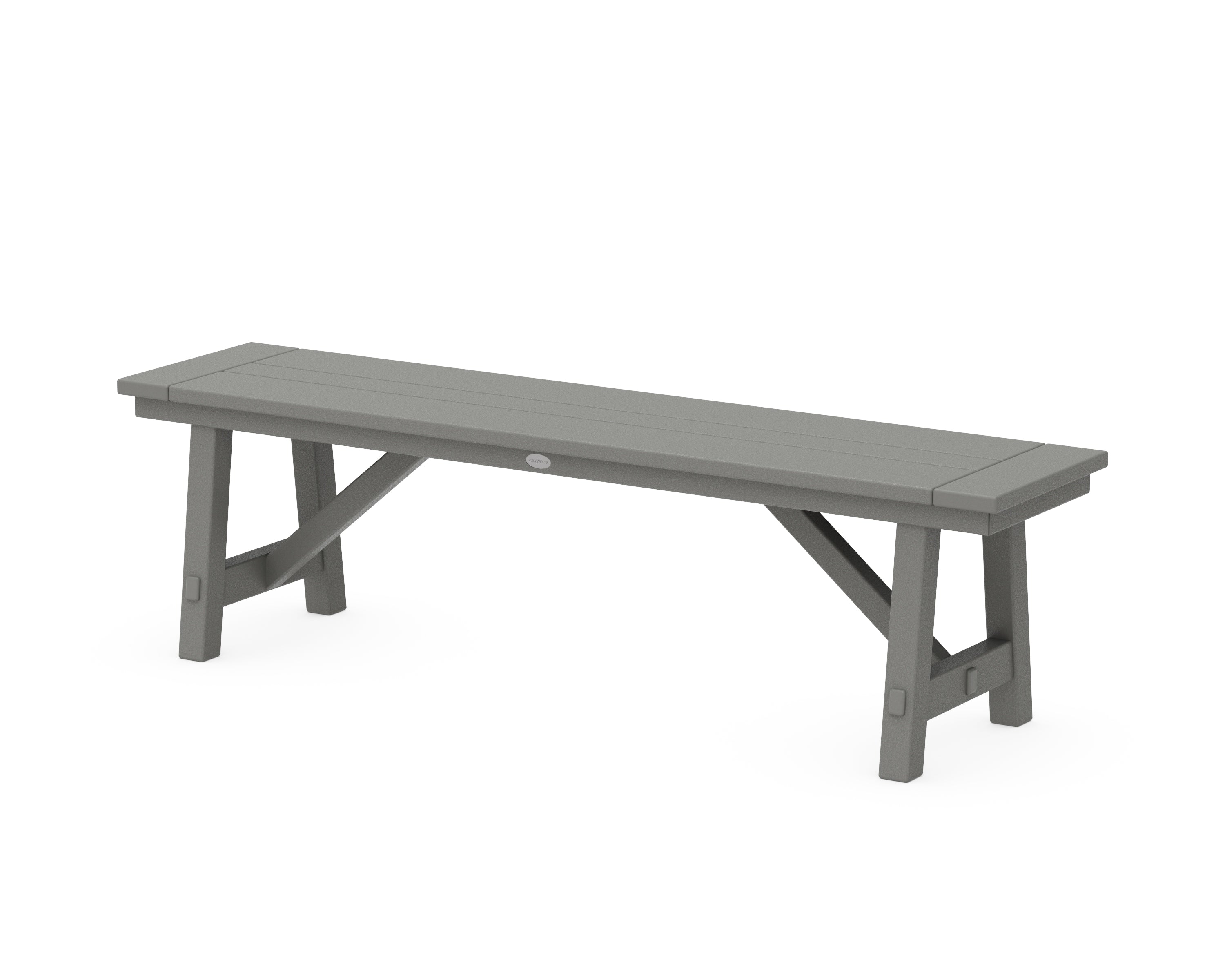 POLYWOOD® Rustic Farmhouse 60" Backless Bench in Slate Grey