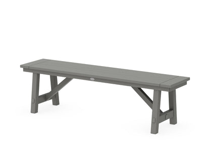 POLYWOOD® Rustic Farmhouse 60" Backless Bench in Slate Grey