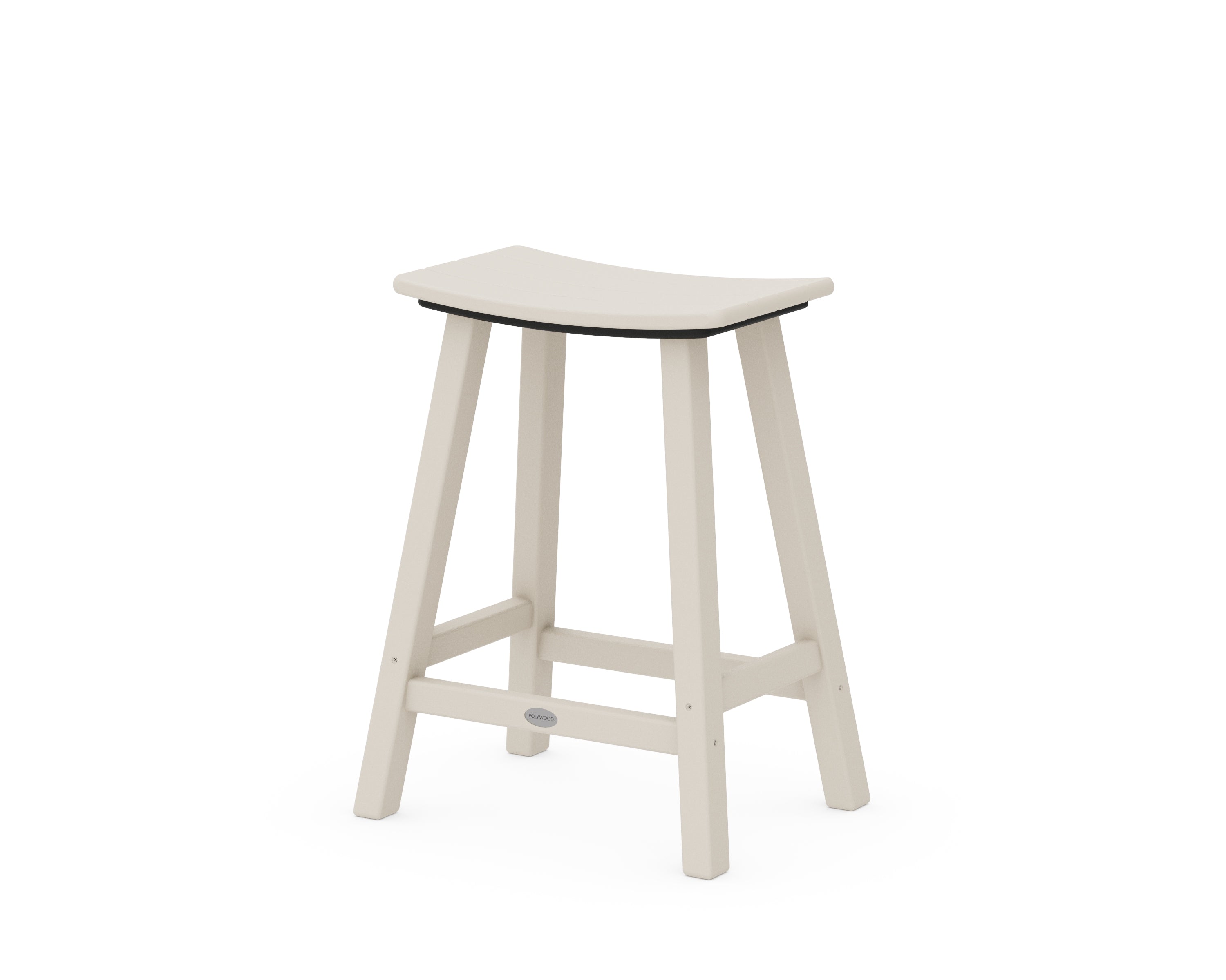 POLYWOOD® Traditional 24" Saddle Counter Stool in Sand