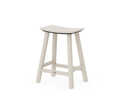 POLYWOOD® Traditional 24" Saddle Counter Stool in Sand