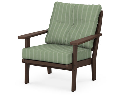 POLYWOOD® Lakeside Deep Seating Chair in Mahogany / Unwind Rainwashed