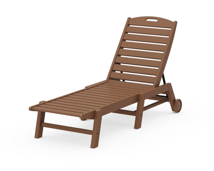 POLYWOOD® Nautical Chaise with Wheels in Teak