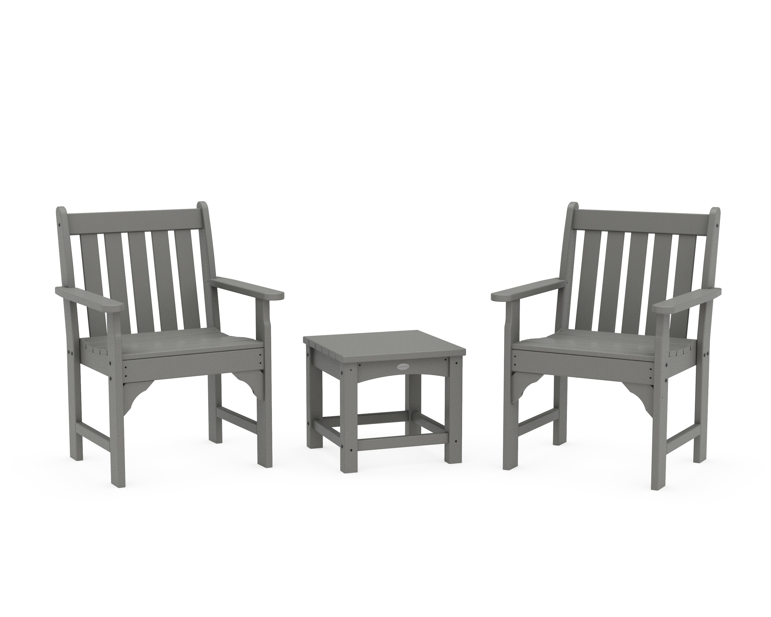 POLYWOOD® Vineyard 3-Piece Garden Chair Set in Slate Grey