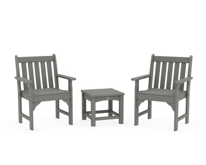 POLYWOOD® Vineyard 3-Piece Garden Chair Set in Slate Grey