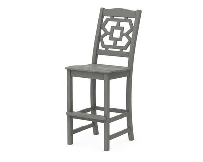Martha Stewart by POLYWOOD® Chinoiserie Bar Side Chair in Slate Grey