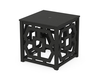 Martha Stewart by POLYWOOD® Chinoiserie Umbrella Stand Accent Table in Black