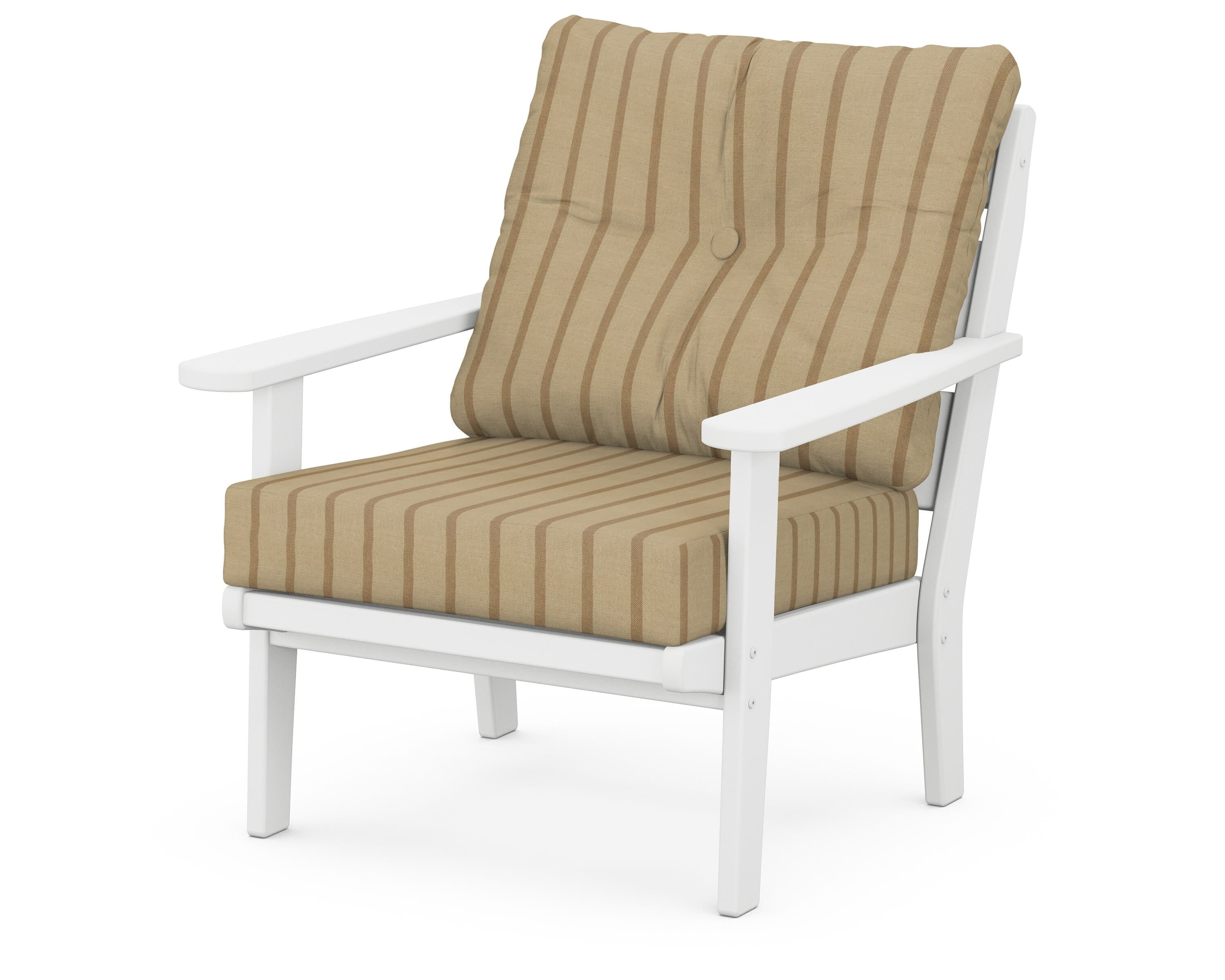 POLYWOOD® Lakeside Deep Seating Chair in White / Unwind Driftwood