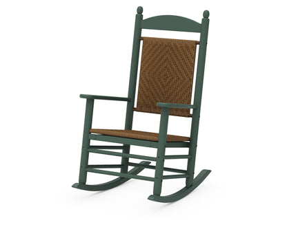 POLYWOOD® Jefferson Woven Rocking Chair in Green / Tigerwood