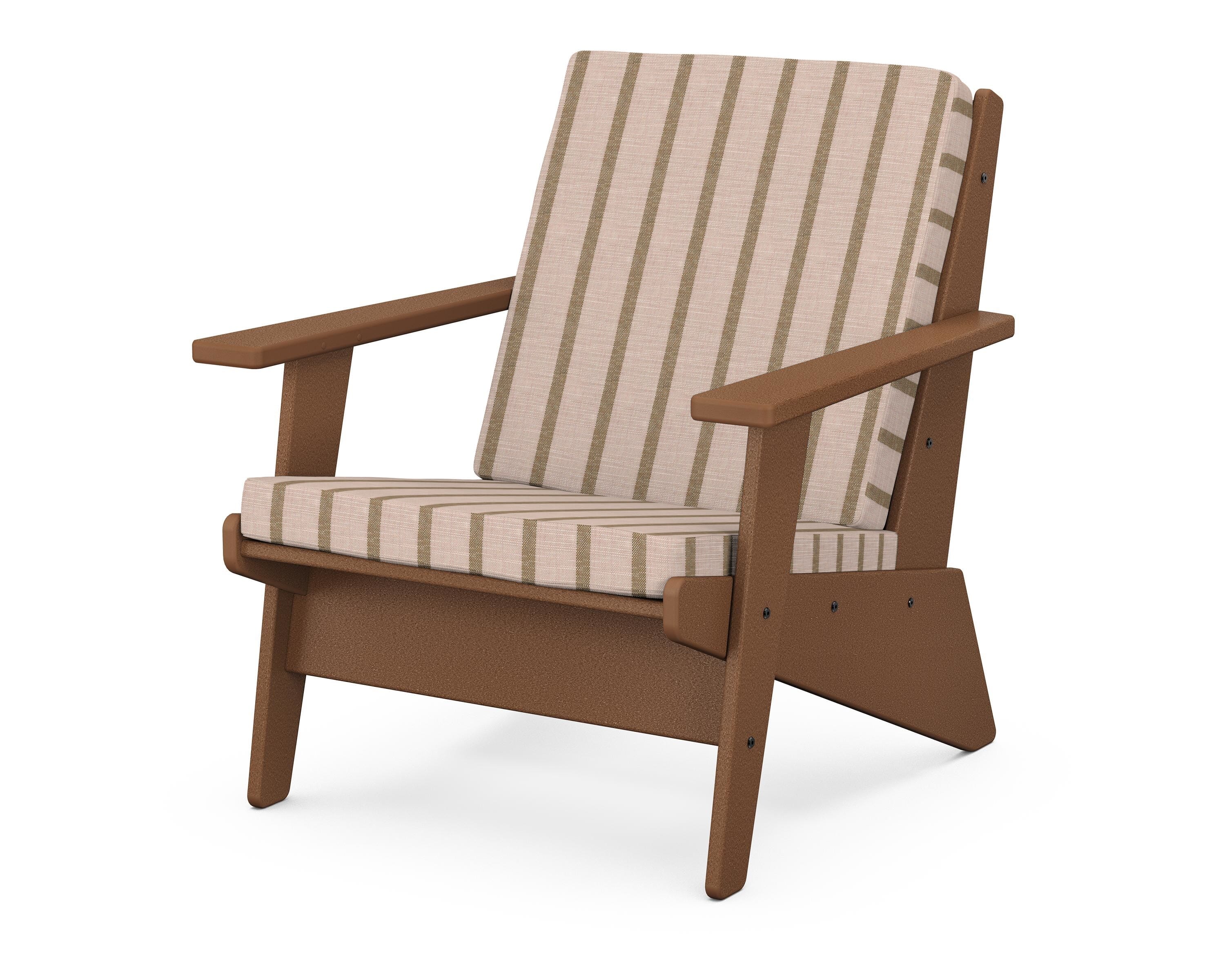 POLYWOOD® Riviera Modern Lounge Chair in Teak / Unwind Cameo