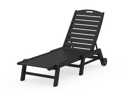 POLYWOOD® Nautical Chaise with Wheels in Black
