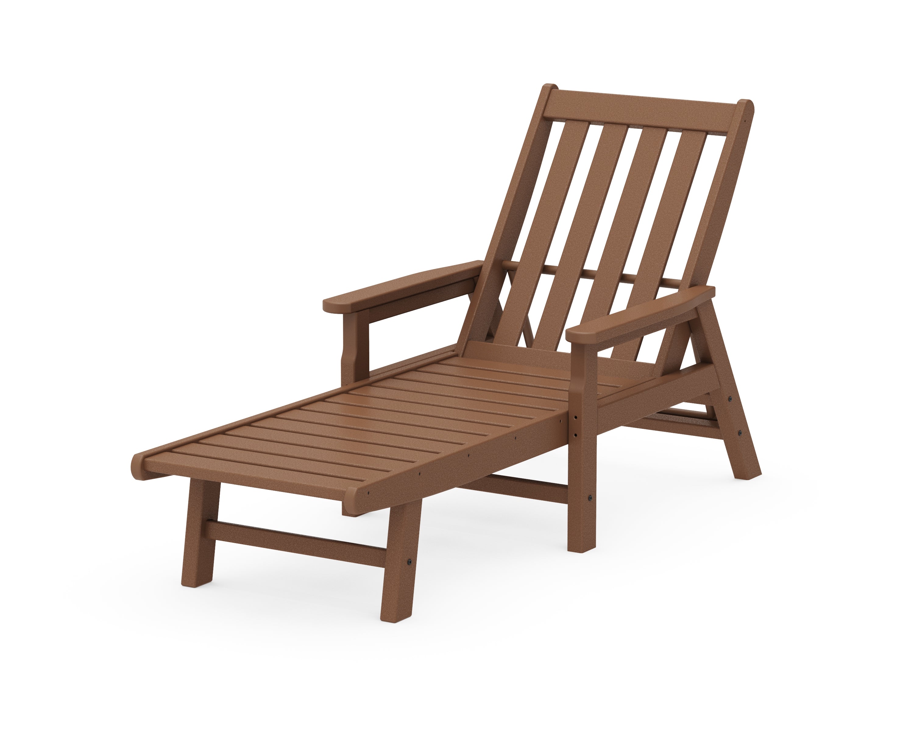 POLYWOOD® Vineyard Chaise with Arms in Teak
