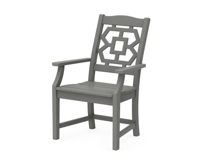 Martha Stewart by POLYWOOD® Chinoiserie Dining Arm Chair in Slate Grey