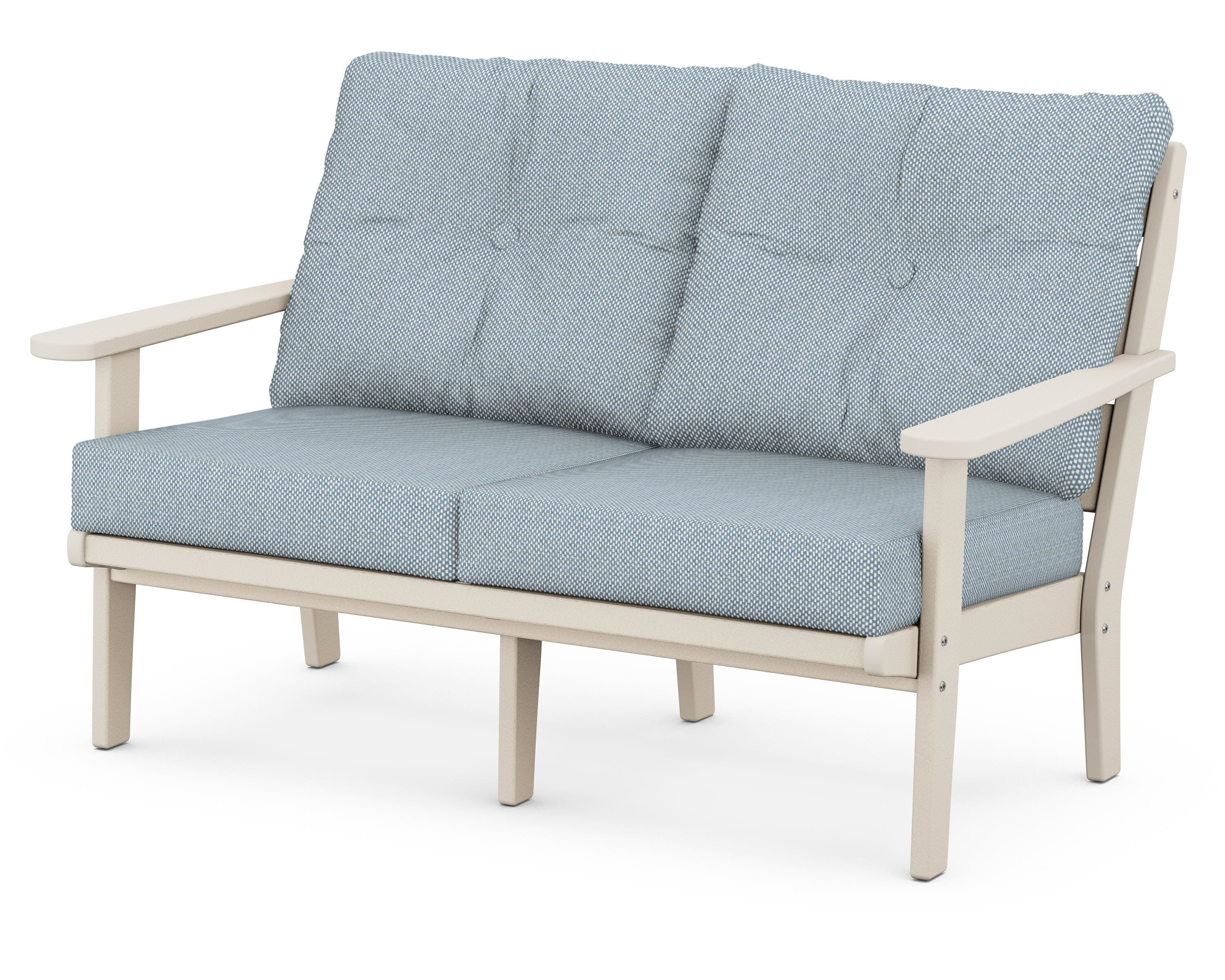 POLYWOOD® Lakeside Deep Seating Loveseat in Sand / Exhale Sky