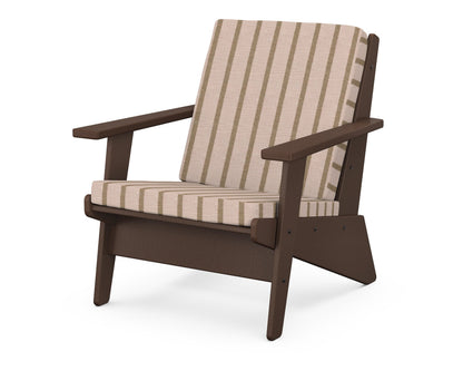 POLYWOOD® Riviera Modern Lounge Chair in Mahogany / Unwind Cameo