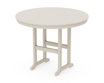 POLYWOOD® 48" Round Farmhouse Counter Table in Sand