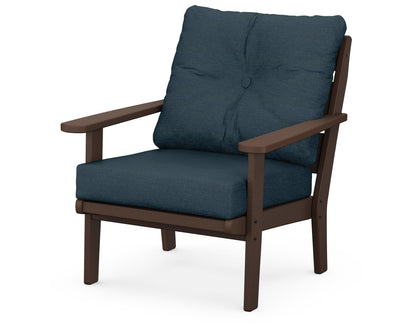 POLYWOOD® Lakeside Deep Seating Chair in Mahogany / Platform Indigo