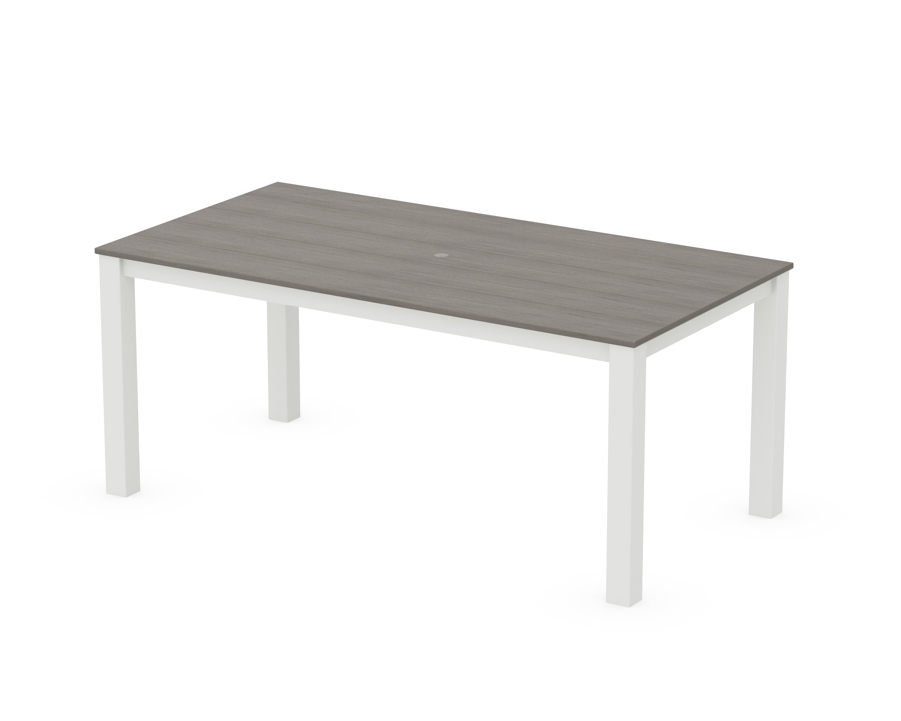POLYWOOD® Parsons 38" X 72" Dining Table in White / Driftwood