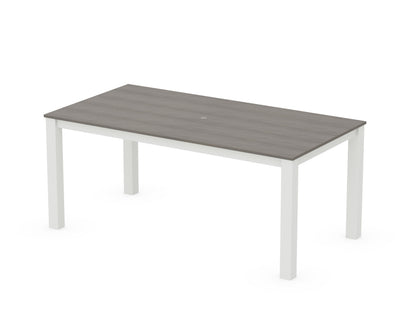 POLYWOOD® Parsons 38" X 72" Dining Table in White / Driftwood