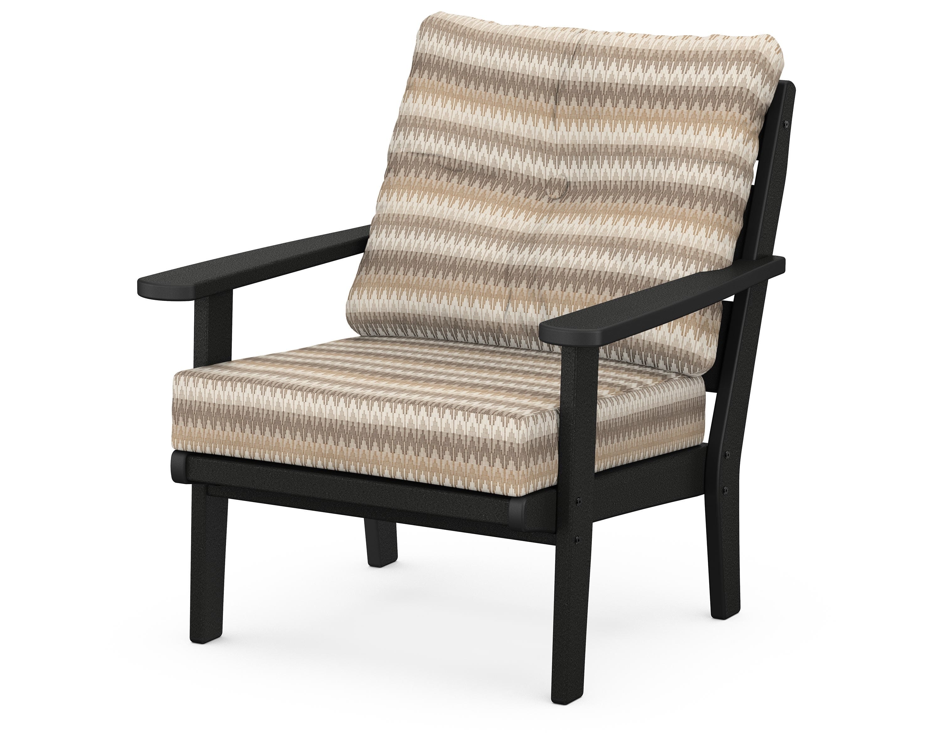 POLYWOOD® Lakeside Deep Seating Chair in Black / Valley Dune