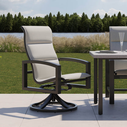 Lakeside Padded Sling High Back Swivel Rocker