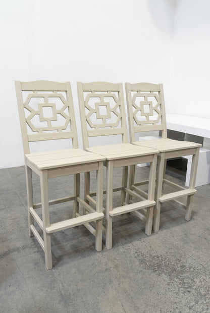 Chinoiserie Bar Side Chair in a light sand by Martha Stewart