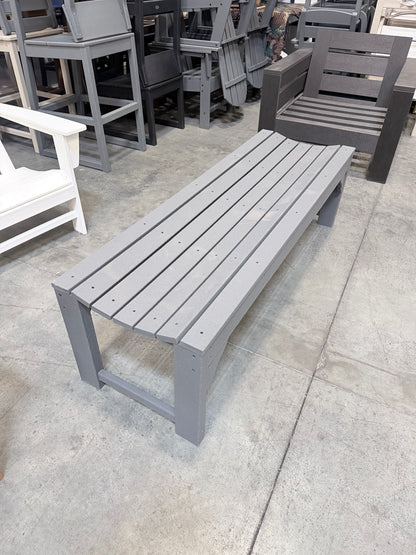 60" Backless Dining & Picnic Bench – Slate Grey